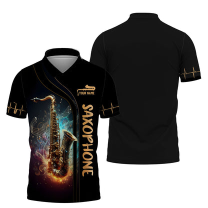 T-shirt de saxophoniste à impression complète en 3D, cadeau personnalisé pour les amateurs de saxophone