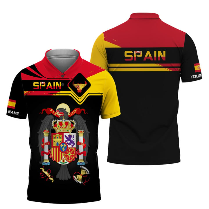 Personalized Spain Pride Shirt - Regal Coat of Arms and Bull