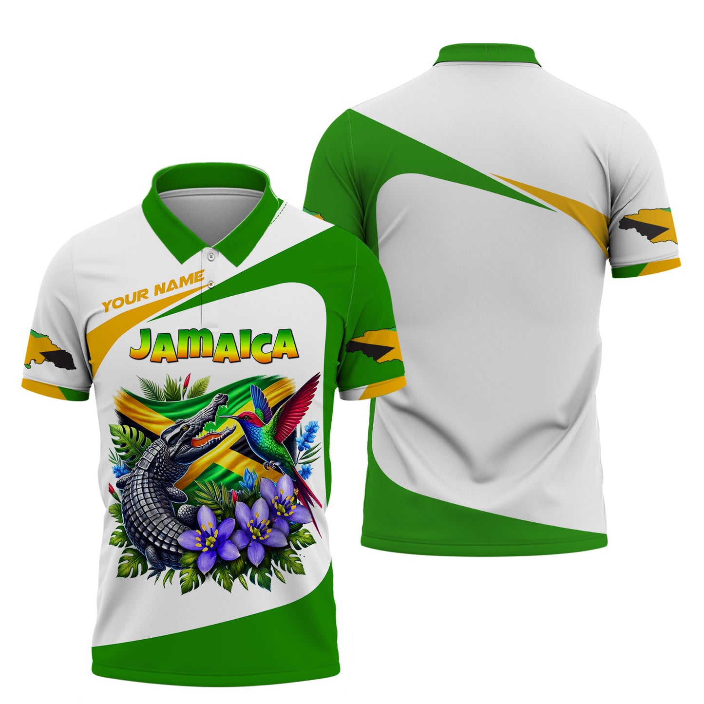 Camiseta personalizada con nombre 3D de mascotas con la bandera de Jamaica, regalo personalizado para amantes de Jamaica