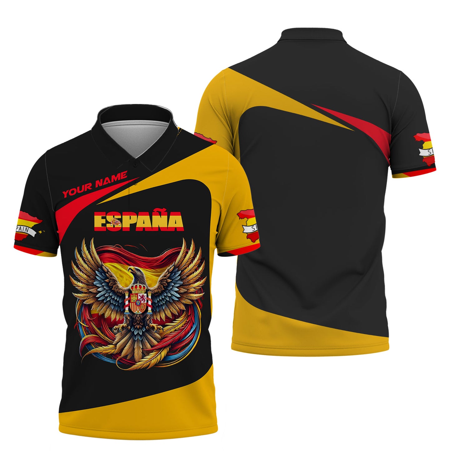 Eagle Spain Flag Custom Name Espana Shirt Gift For Spain Lovers