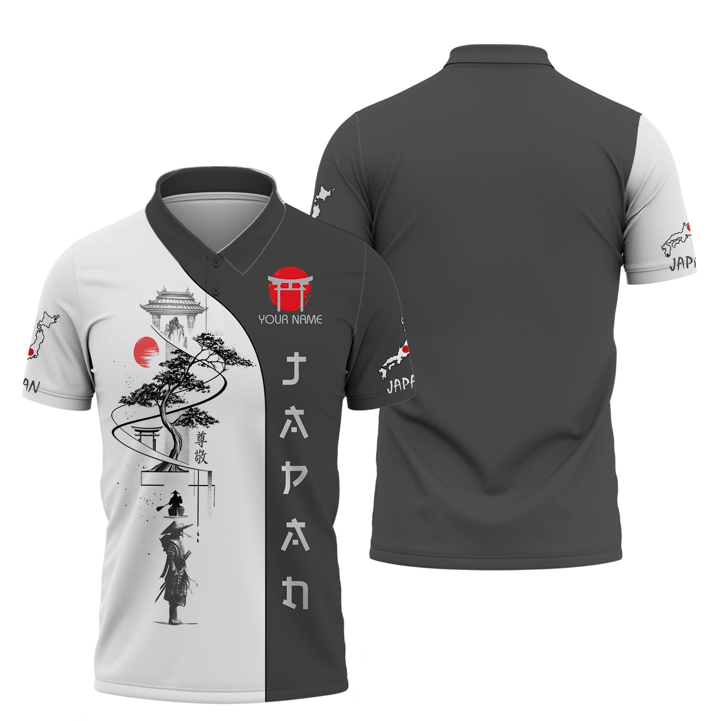 T-shirts personnalisés japonais Samurai Of Japan 3D Shirt Cadeau pour les amoureux japonais