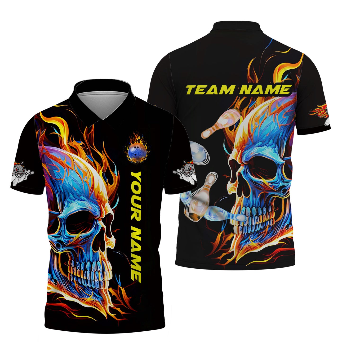 Personalized Bowling Team Shirt - Fire Up Your Game