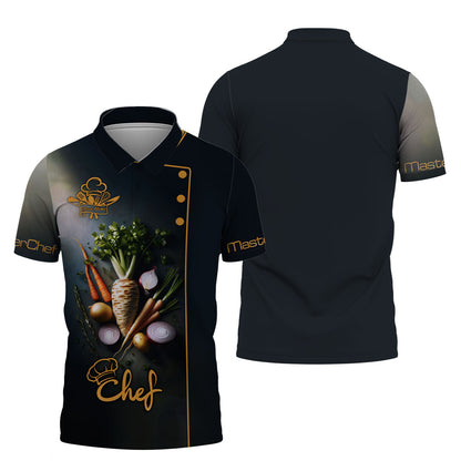 Camisa de chef personalizada: elegante diseño de tubérculo para maestros culinarios