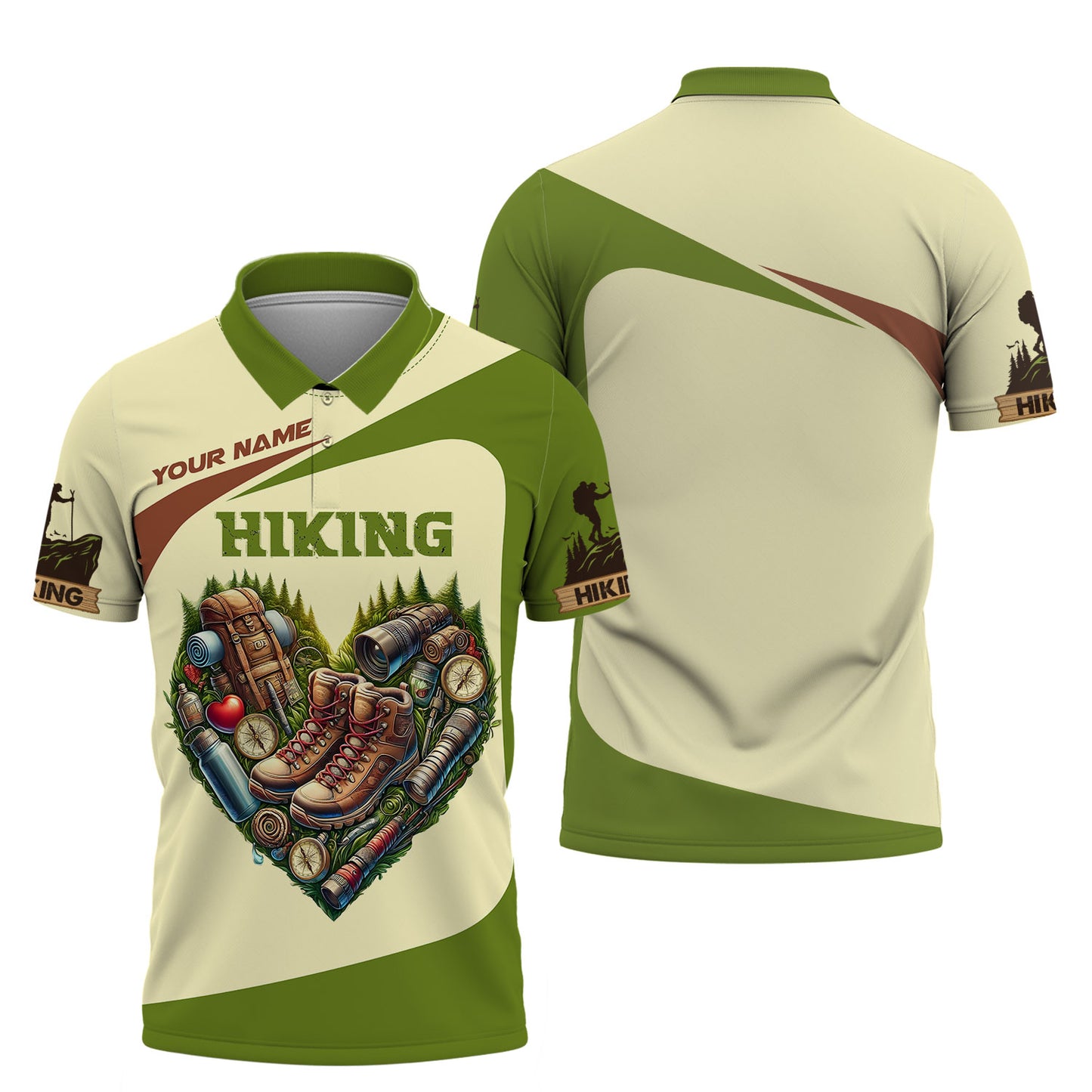 Hiking Heart Custom Name 3D Shirt Personalized Gift For Hiker Lovers