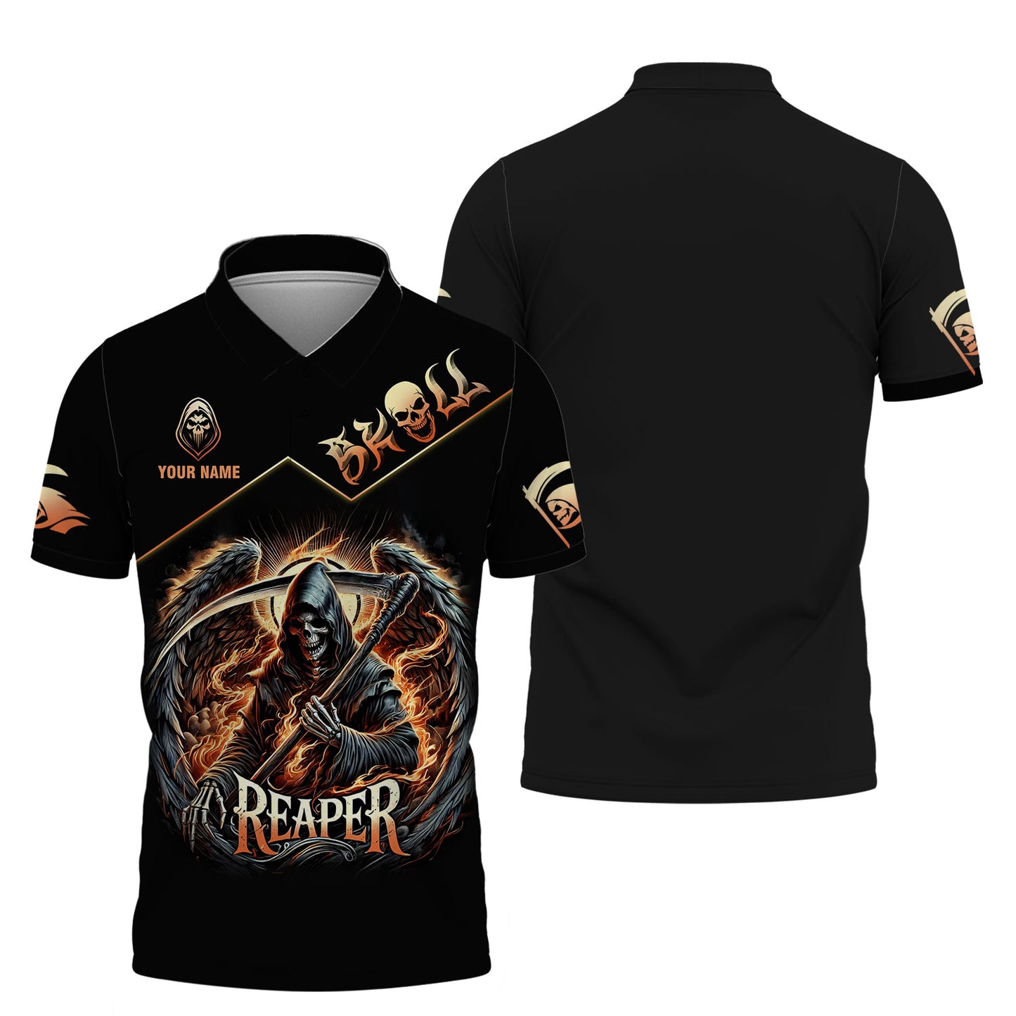 Camisetas con estampado 3D completo de El Segador, dios de la muerte, regalo personalizado con nombre para amantes de las calaveras