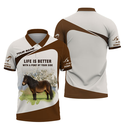 Life Is Better With A Pony By Your Side T-Shirts Personalized Name Gift For Horse Lovers