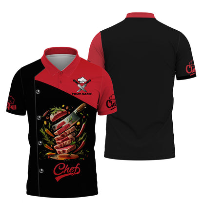 Personalized Chef Shirts - Bold Steak Cut Design for Grill Masters