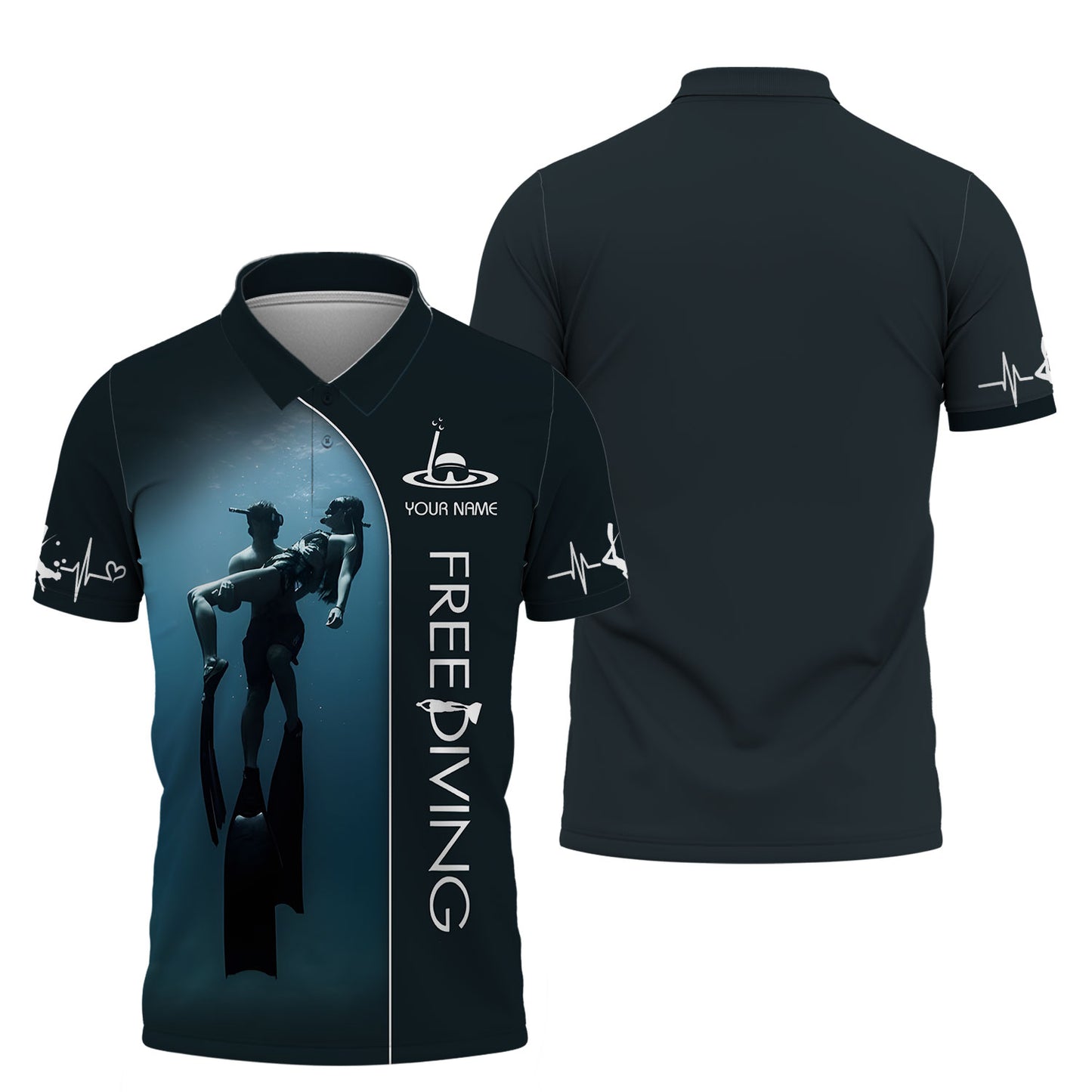 Camisetas de buceo gratuitas con impresión 3D completa, regalo con nombre personalizado para amantes del buceo