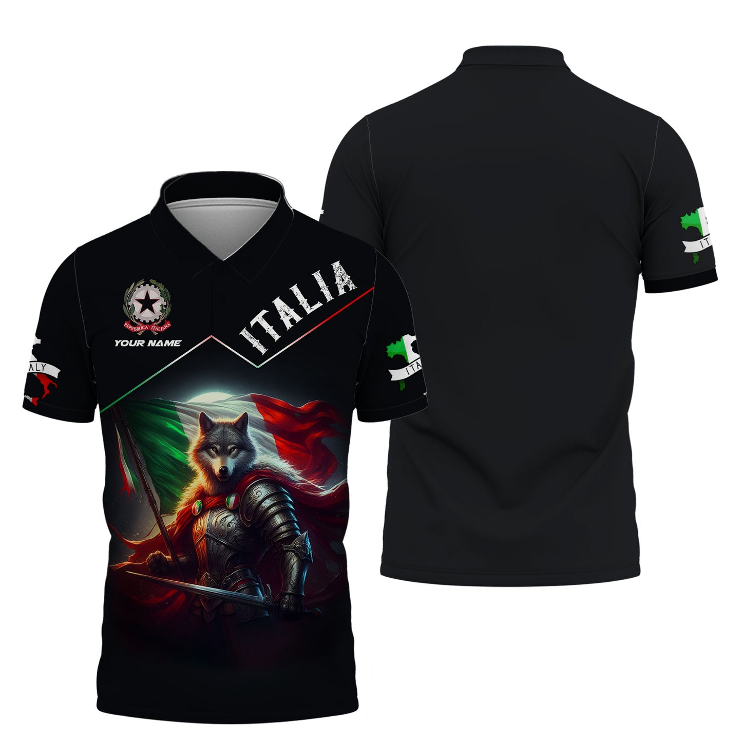 3D Full Print Wolf Warrior Of Italy Shirt Personalized Name Gift For Italian Lovers