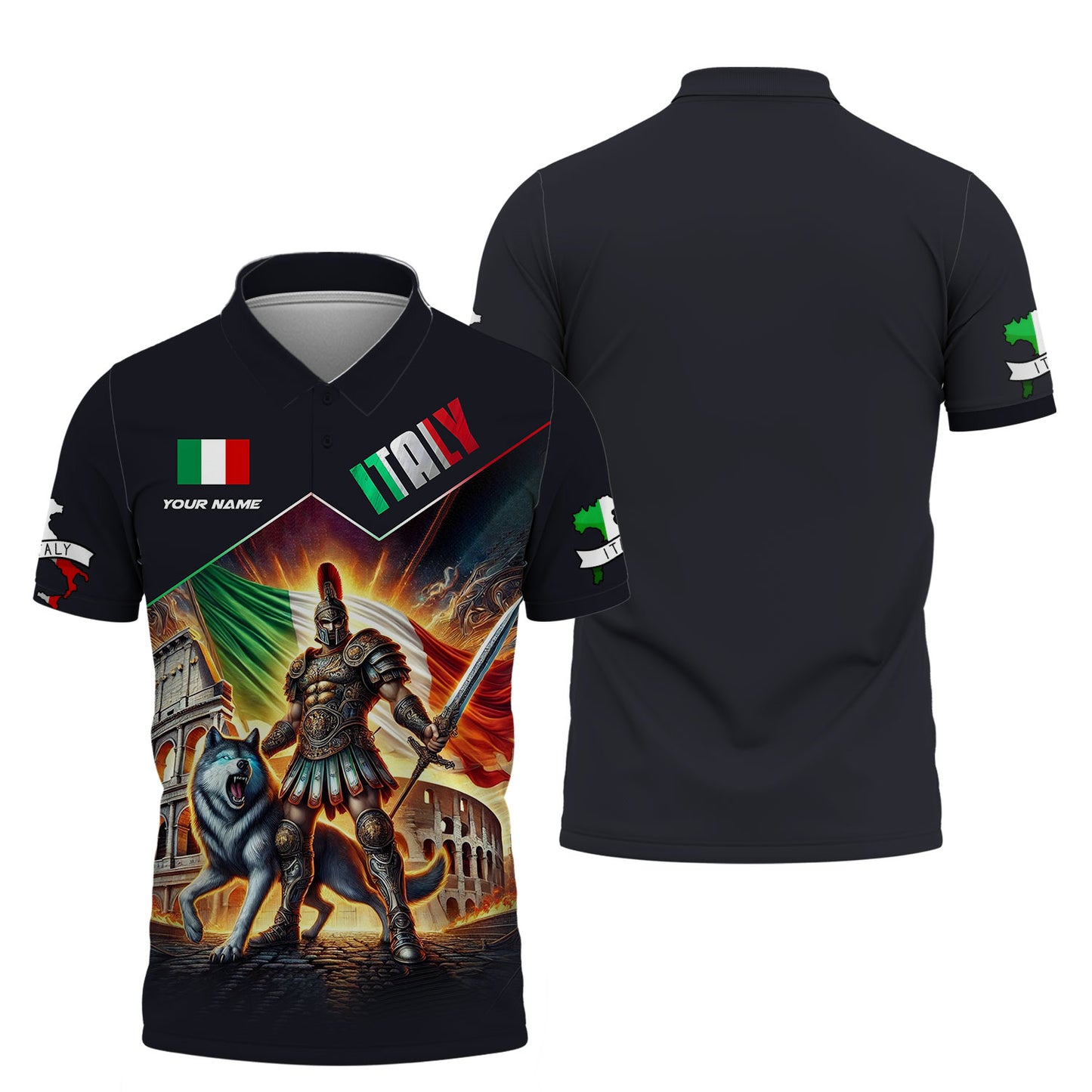 Camisetas con estampado 3D completo de Caballeros de Italia, regalo con nombre personalizado para amantes de Italia