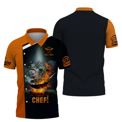 Personalized Chef Shirts - Explosive Cooking Action Design for Culinary Enthusiasts