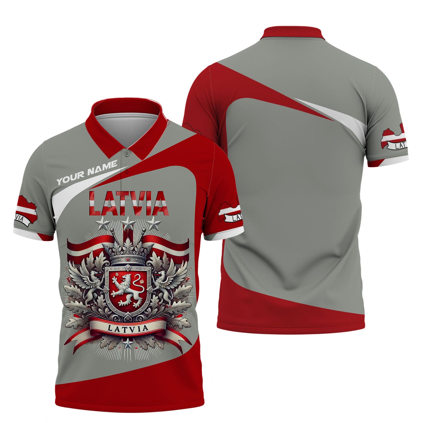 Coat Of Arms Latvia Personalized Name 3D Shirt Custom Gift For Latvia Lovers