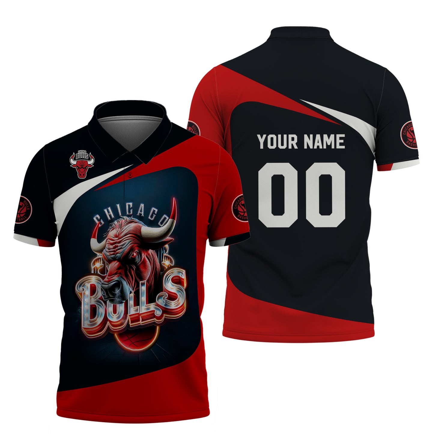 Camisetas personalizadas de la NBA Camiseta 3D para amantes de los Chicago Bulls Regalo para jugadores de baloncesto