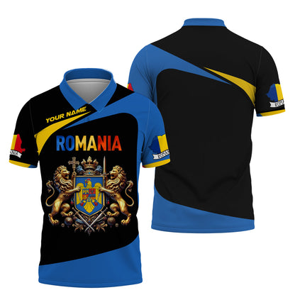 Coat Of Arms Romania Personalized Name 3D Shirt Custom Gift For Romania Lovers