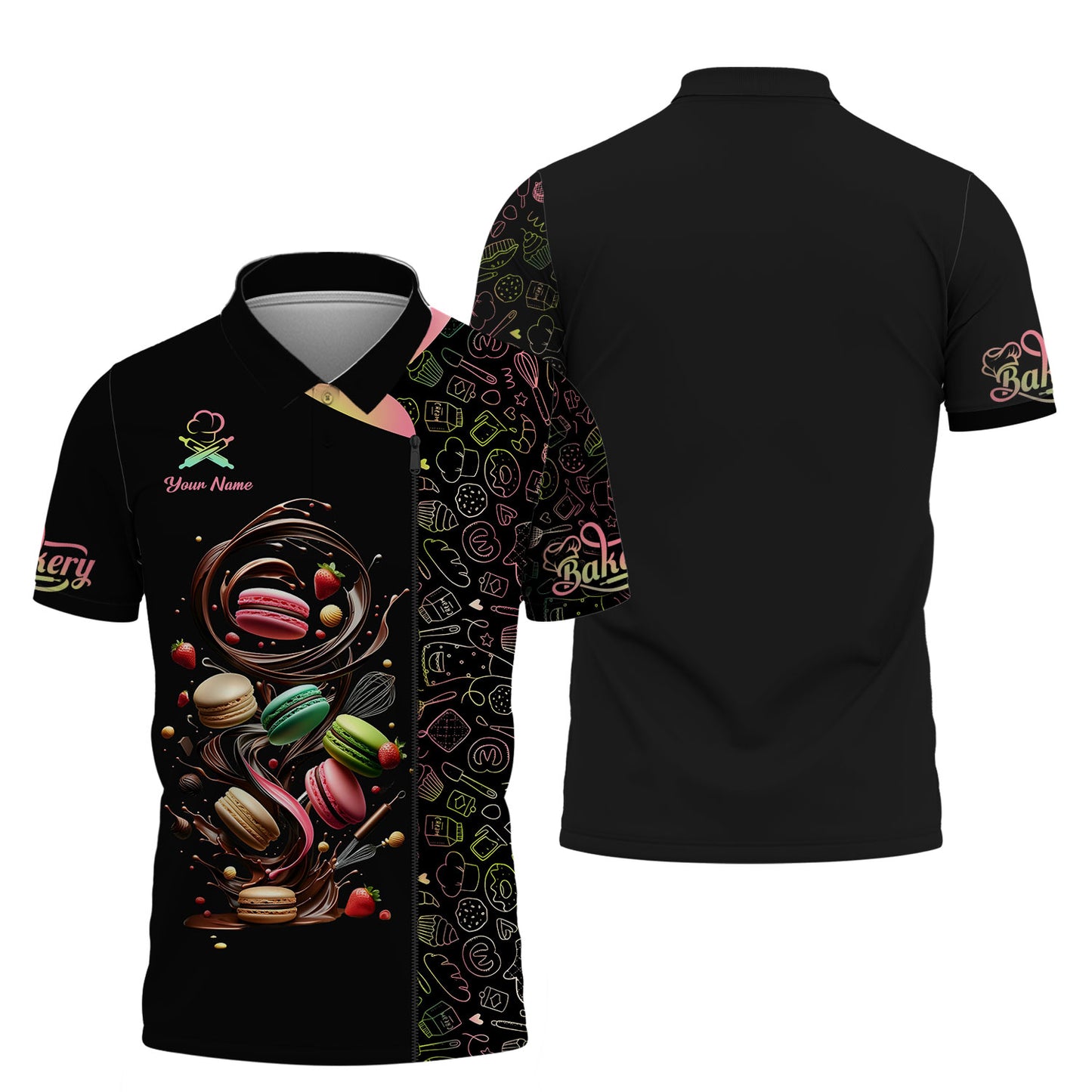 T-shirts personnalisés colorés Macaron Gif pour Baker 3D Shirt