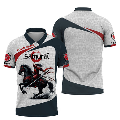 Personalized Samurai Warrior Shirt - Dynamic Horseback Design