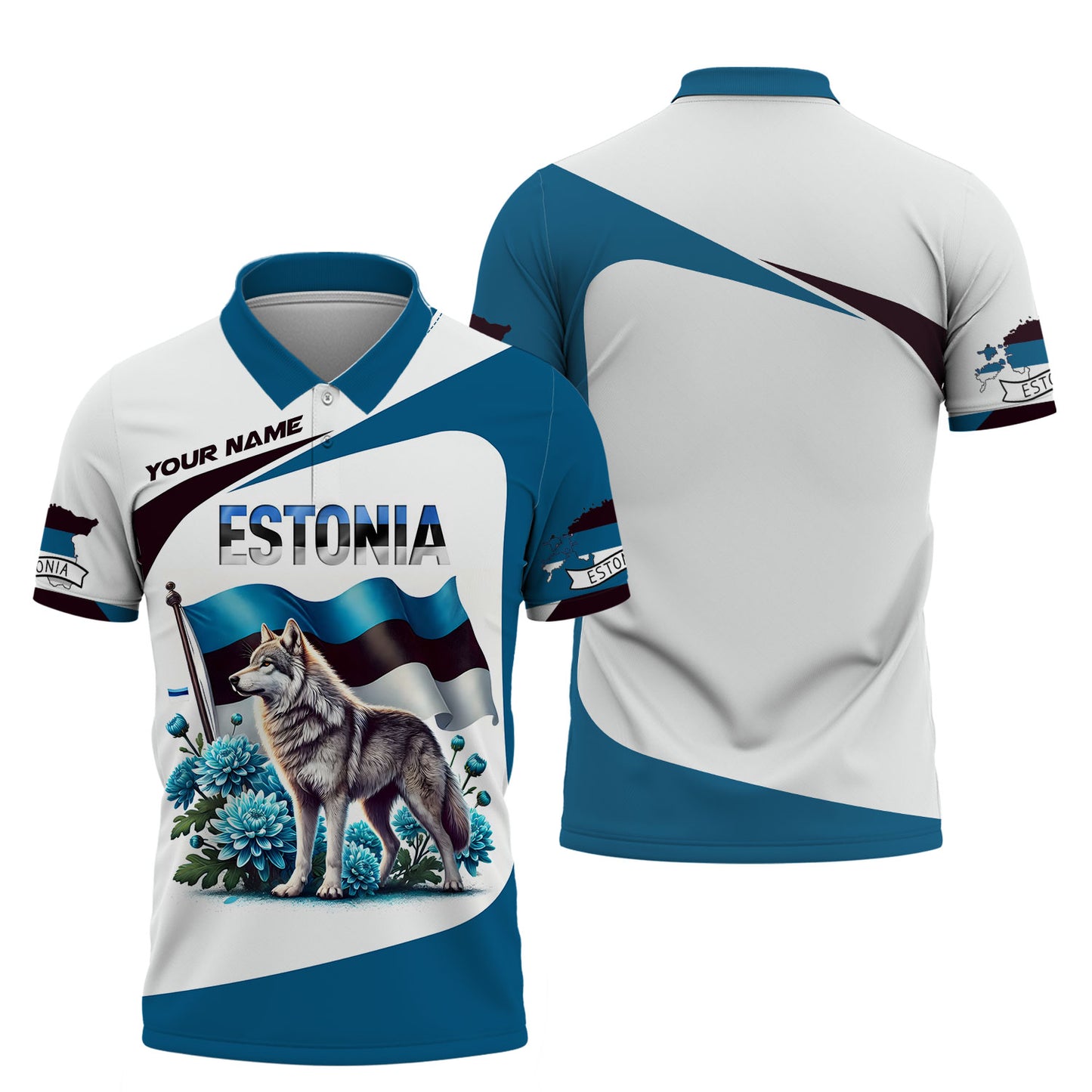 3D Full Print Estonia Shirt Personalized Name Gift For Estonia Lovers