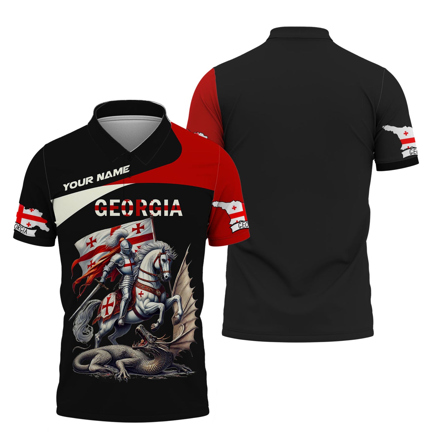 Camiseta con estampado 3D completo y orgullosa de Georgia, regalo personalizado con nombre para los amantes de Gruzia