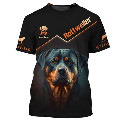 Sweat à capuche à fermeture éclair Brave Rottweiler imprimé en 3D, cadeau personnalisé avec nom pour les amoureux du Rottweiler