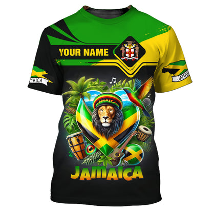 Personalized Jamaica Lion Shirt - Celebrate Jamaican Culture and Heritage