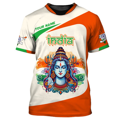 T-shirts personnalisés en Inde Lord Shiva India 3D Zipper Hoodie Cadeau pour les amoureux de l'Inde