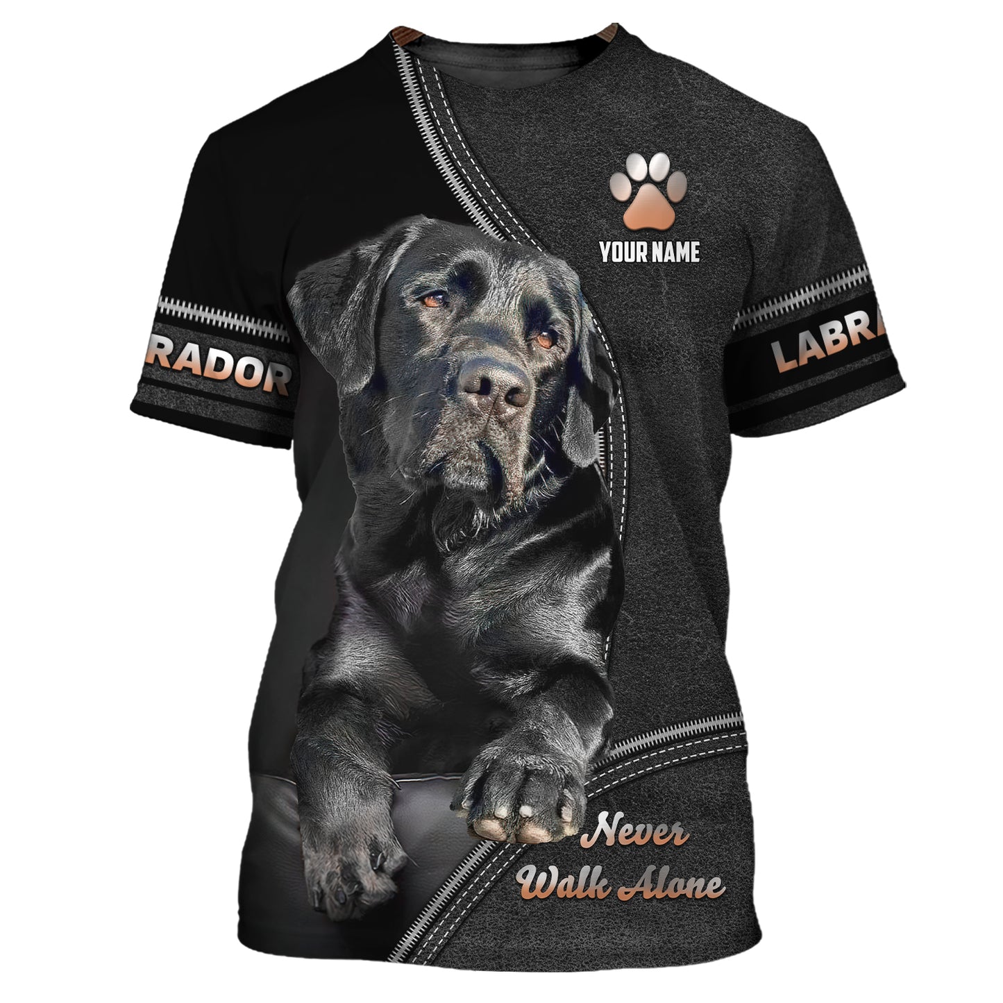 3D Full Print Labrador Dog Zipper Hoodie Personalized Name Gift For Dog Lovers