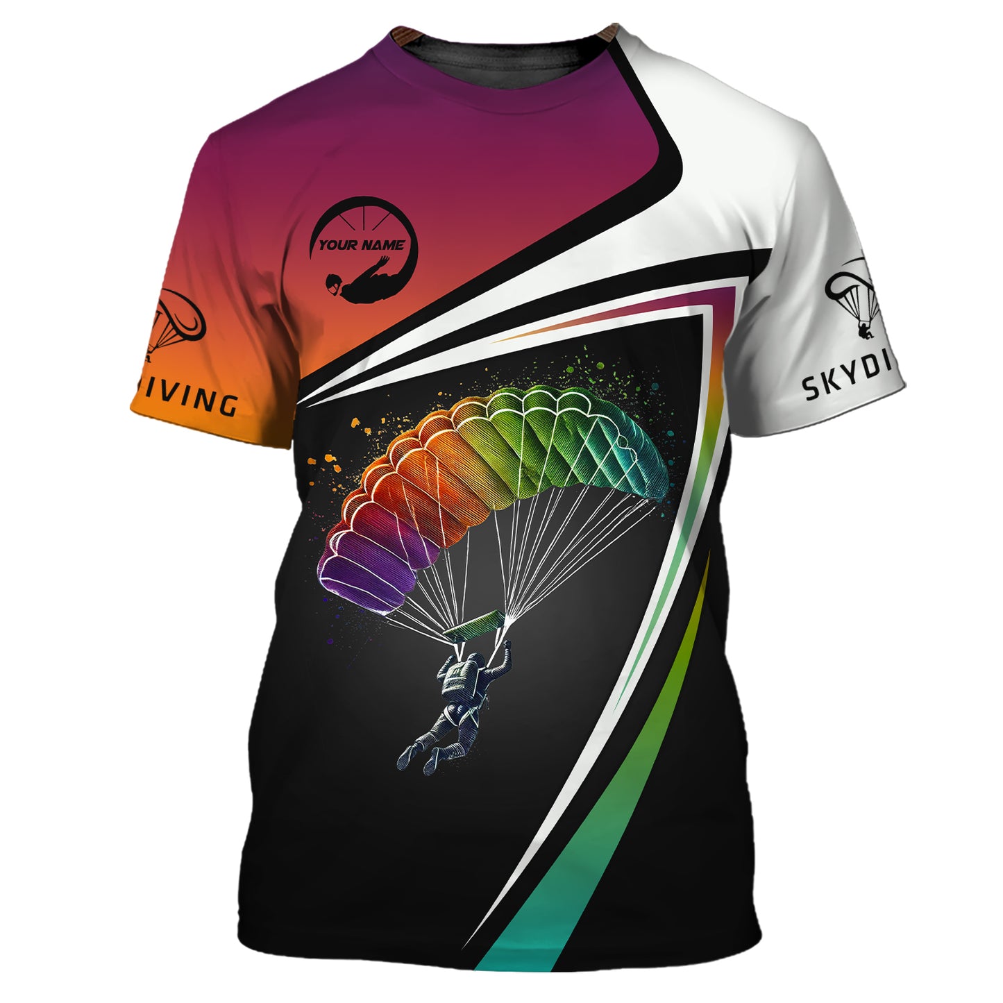 3D Full Print Skydiving Adventure Zipper Hoodie Personalized Name Gift For Skydiving Lovers