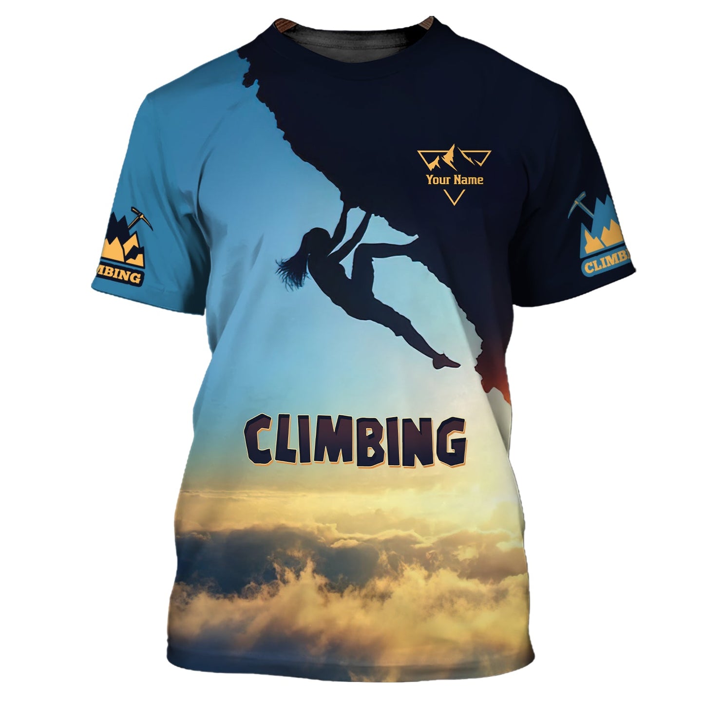 Camiseta personalizada con capucha y cremallera 3D de escalada al atardecer, regalo para amantes de la escalada