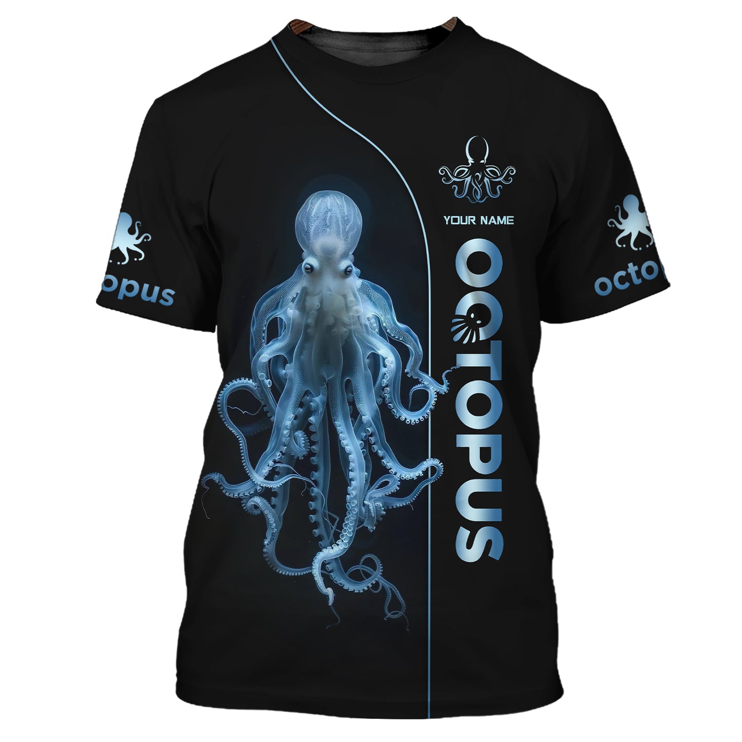 3D Full Print Octopus Zipper Hoodie Stunning Deep Sea Creature Personalized Name Gift For Octopus Lovers