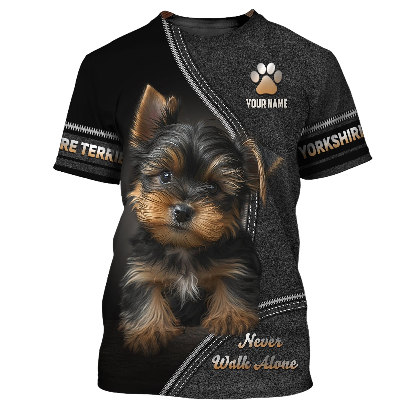 3D Full Print Yorkshire Terrier Dog Zipper Hoodie Personalized Name Gift For Dog Lovers