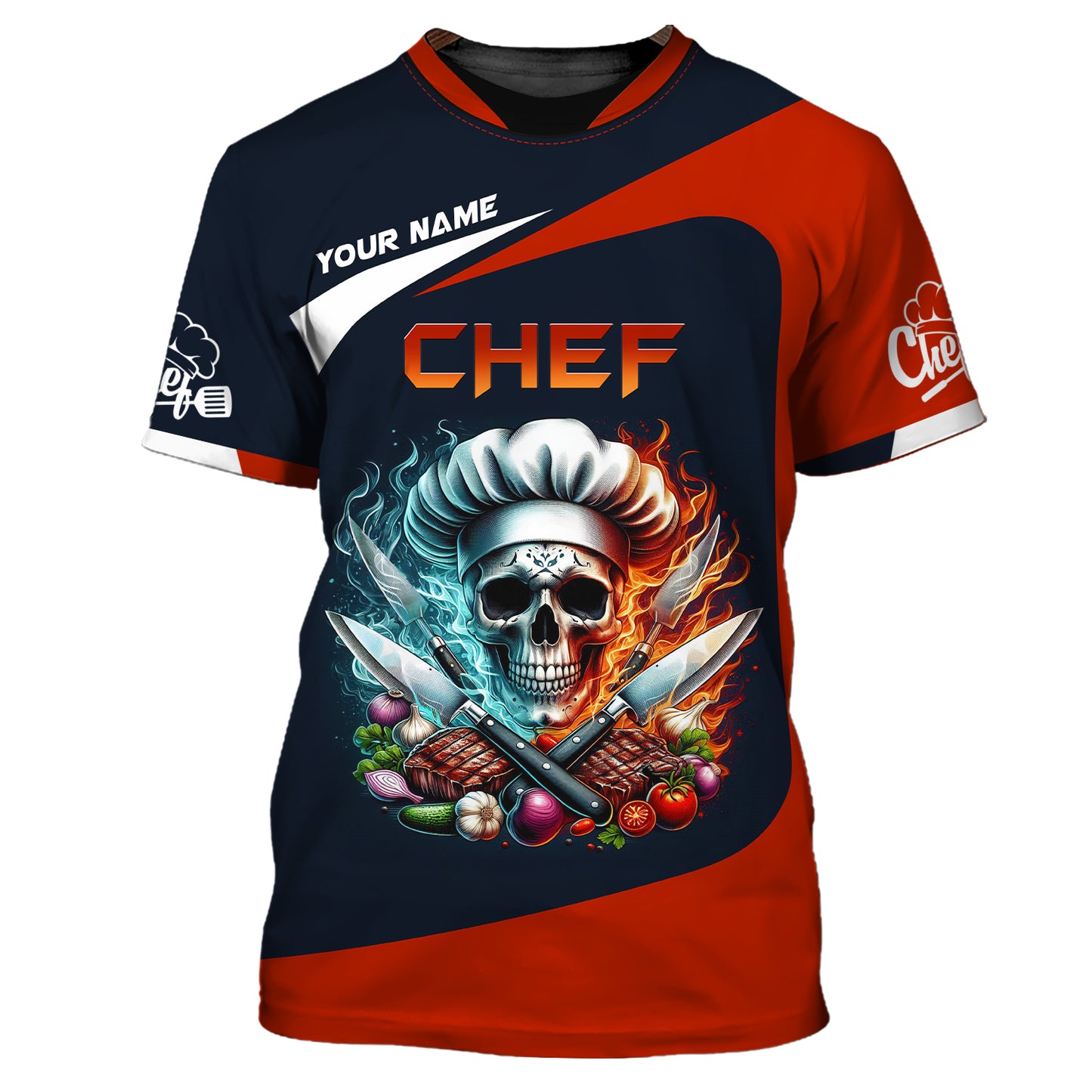 Personalized Chef Skull Shirt - Unleash Your Culinary Passion