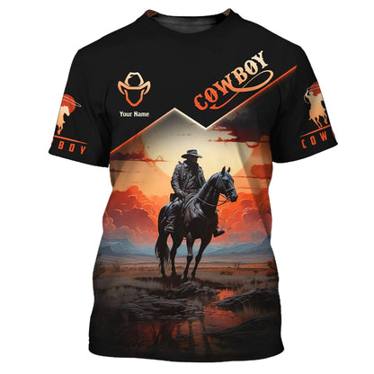 Sweat à capuche zippé 3D avec nom personnalisé pour cowboy, cadeau personnalisé pour cowboy