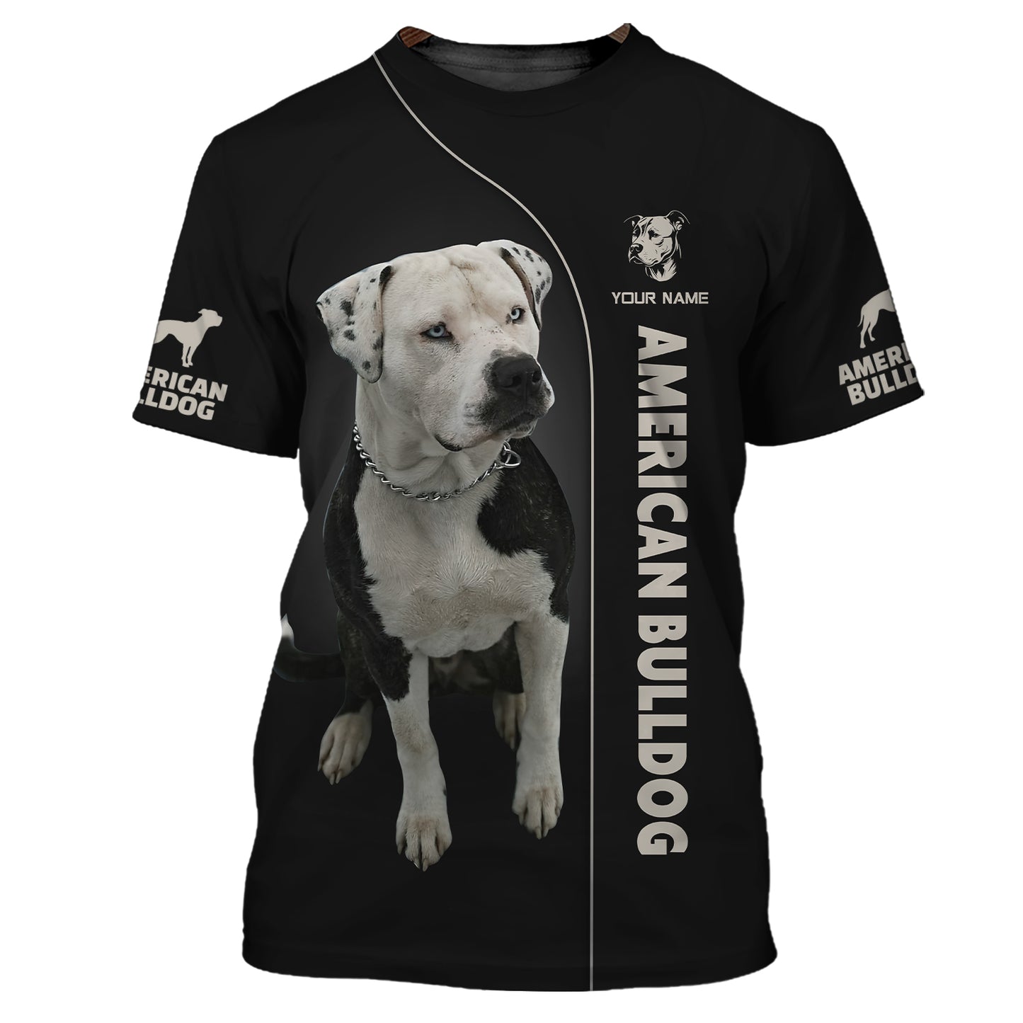 Sudadera con capucha y cremallera con estampado 3D de bulldog americano, regalo personalizado con nombre para amantes de los perros