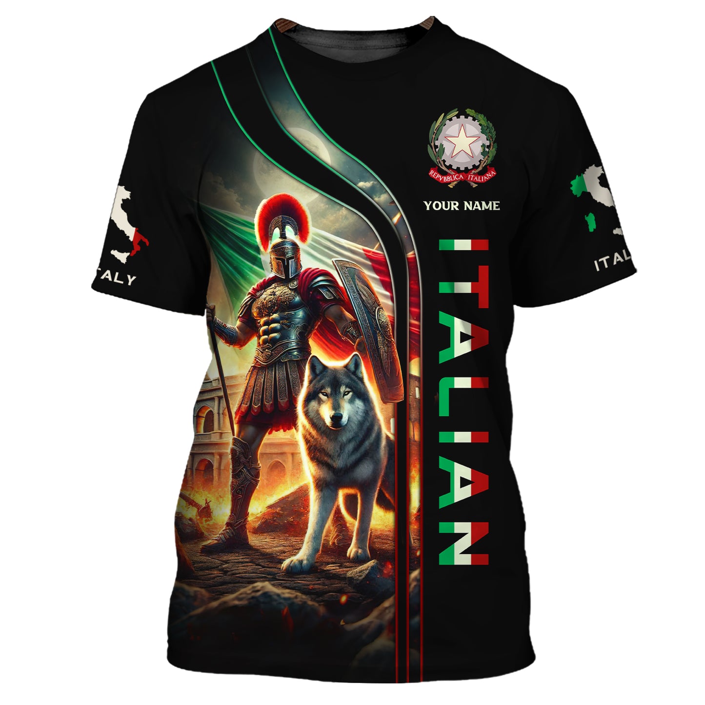 T-shirt personnalisé de fierté italienne - Embrassez votre héritage avec l'esprit italien