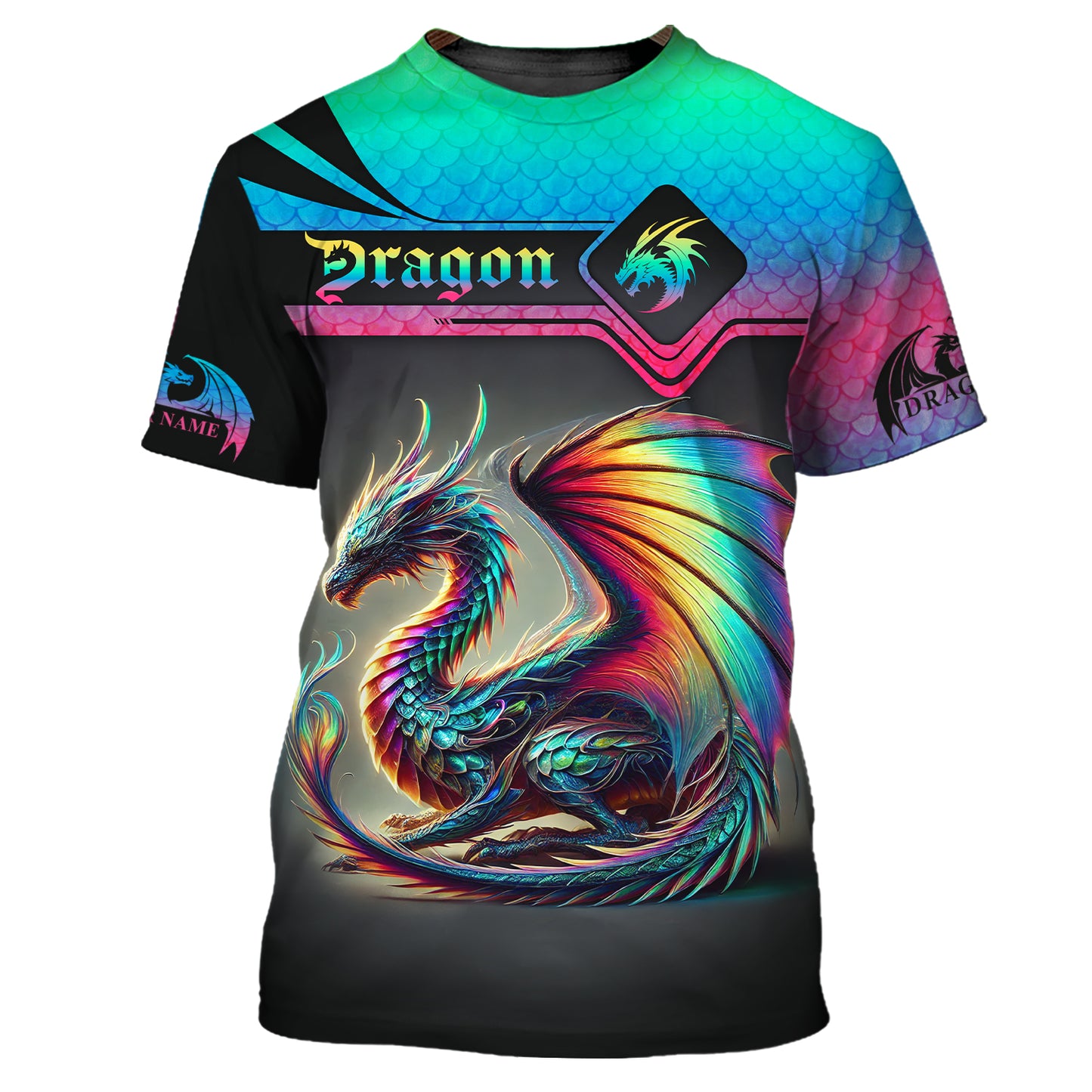 Sweat à capuche zippé au néon avec impression complète en 3D, cadeau personnalisé avec nom pour les amoureux des dragons