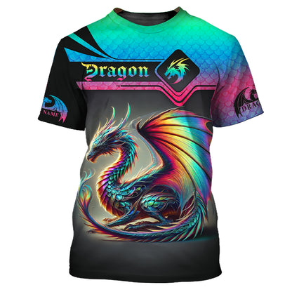 3D Full Print Dragon Neon Zipper Hoodie Personalized Name Gift For Dragon Lovers