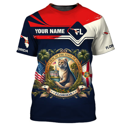 Sudadera con capucha y cremallera personalizada con el escudo de armas de Florida, gif para amantes de Florida, camiseta 3D