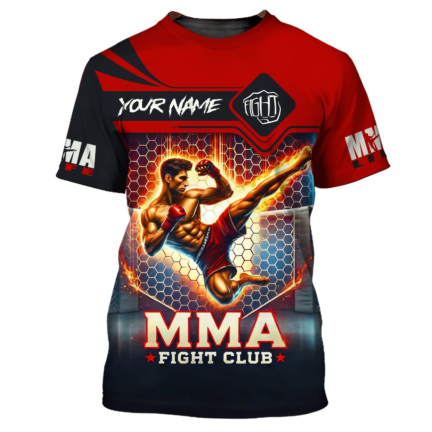 Sudadera con capucha y cremallera de MMA con impresión completa en 3D, regalo con nombre personalizado para amantes de las MMA