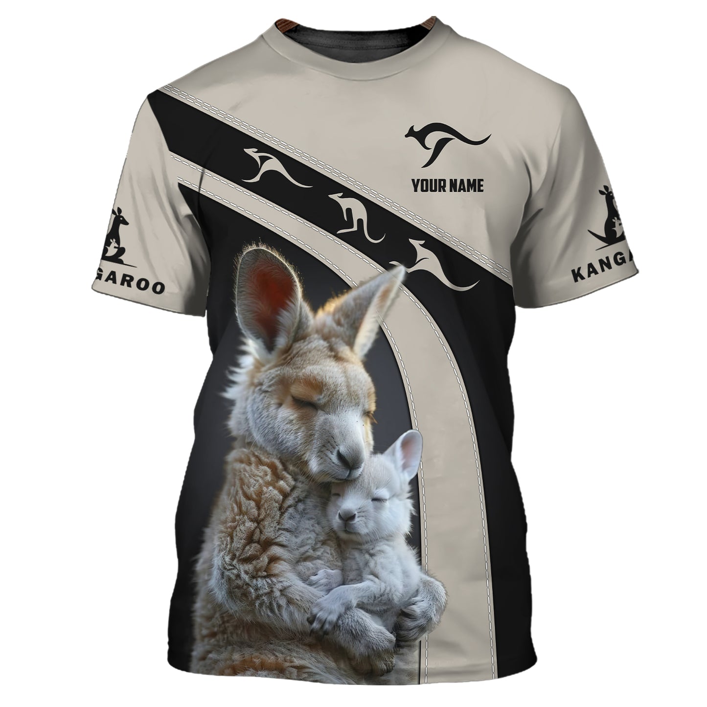 3D Full Print Kangaroo Themed Zipper Hoodie Personalized Name Gift For Kangaroo Lovers