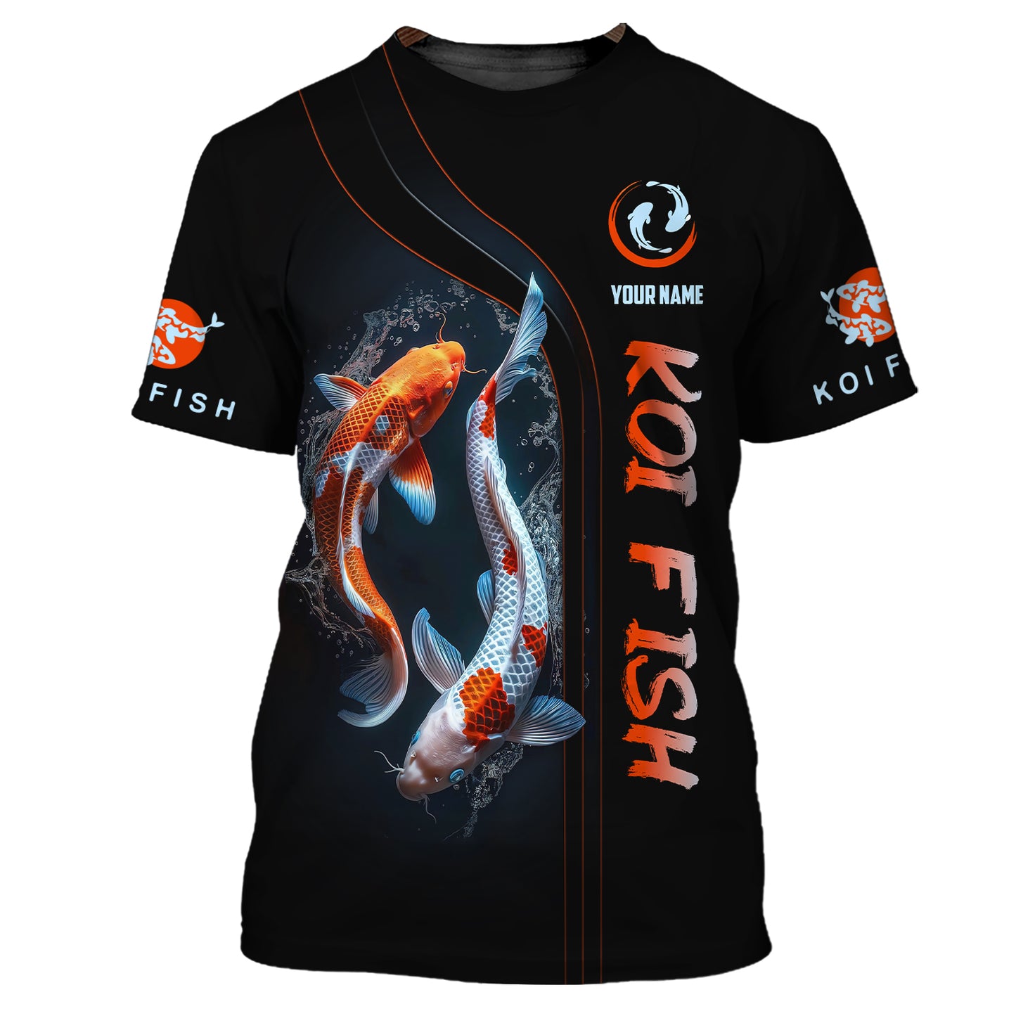 3D Full Print Koi Fish Zipper Hoodie Personalized Name Gift For Koi Fish Lovers