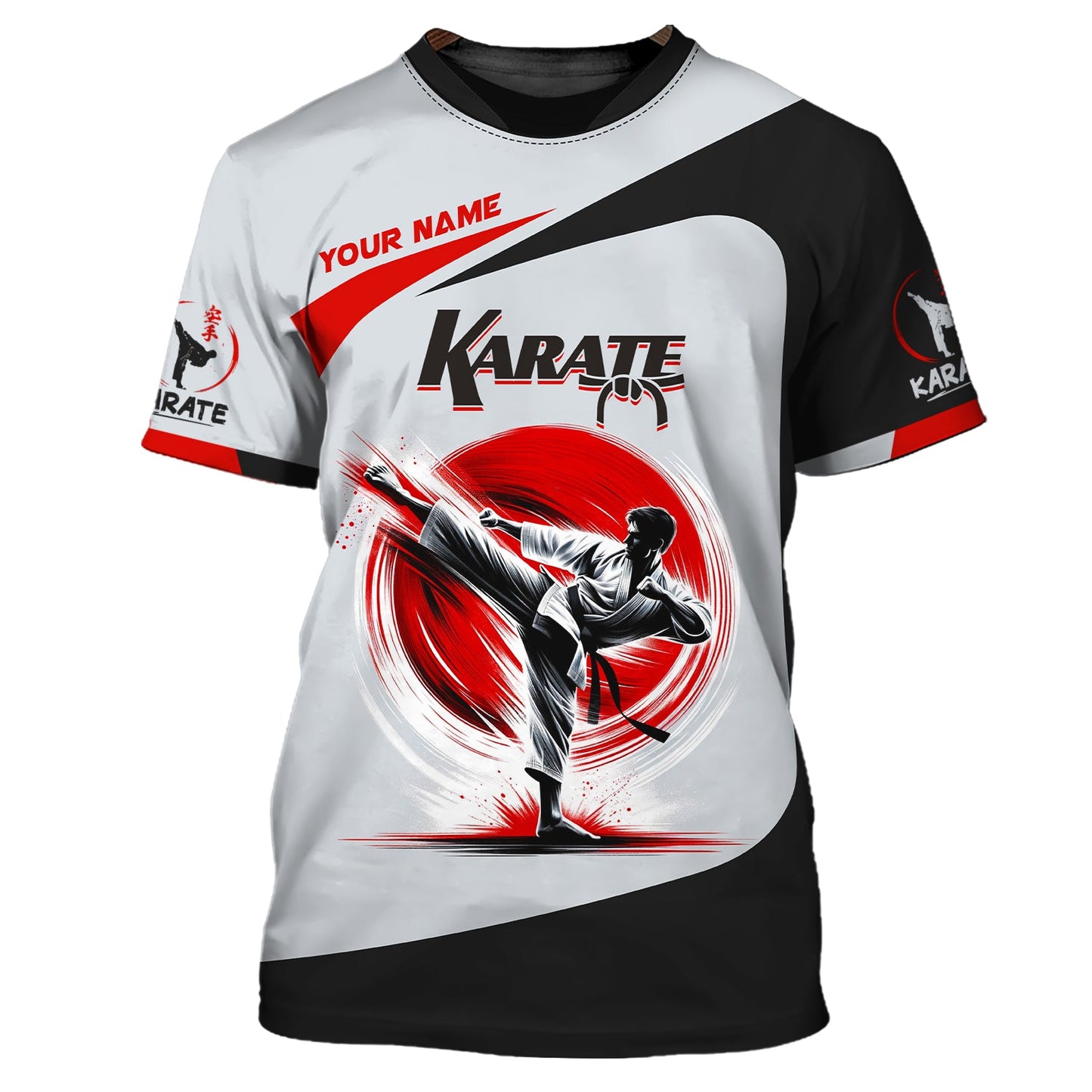 Camiseta de hombre de karate con nombre personalizado, sudadera con cremallera de karate en 3D, regalo personalizado para amantes del karate