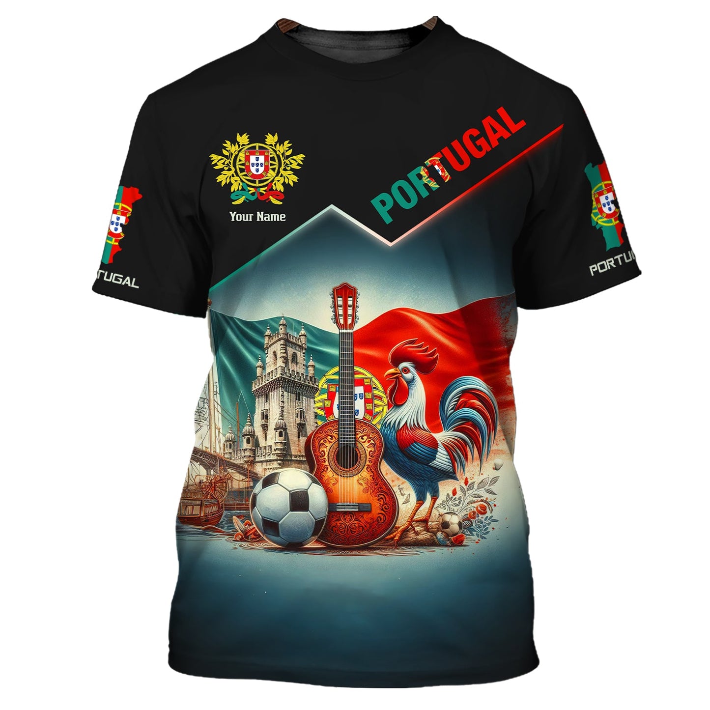 Sudadera unisex con cremallera y estampado 3D de Portugal, camiseta de Portugal, regalo personalizado para amantes de Portugal