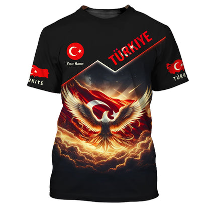 T-shirt unisexe Türkiye Turquie Sweat à capuche zippé T-shirt avec nom personnalisé pour les amoureux de la Turquie