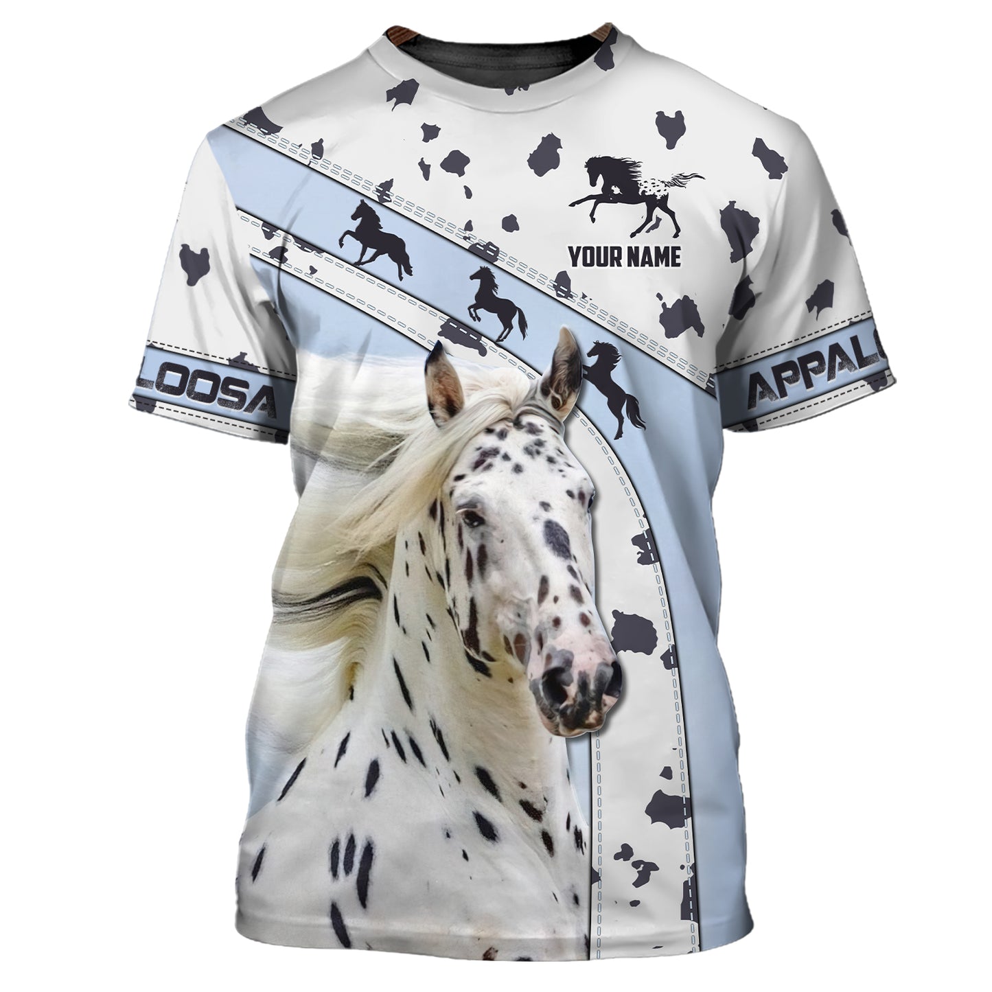 Sudadera con capucha y cremallera Appaloosa con estampado completo en 3D, regalo personalizado con nombre para amantes de los caballos