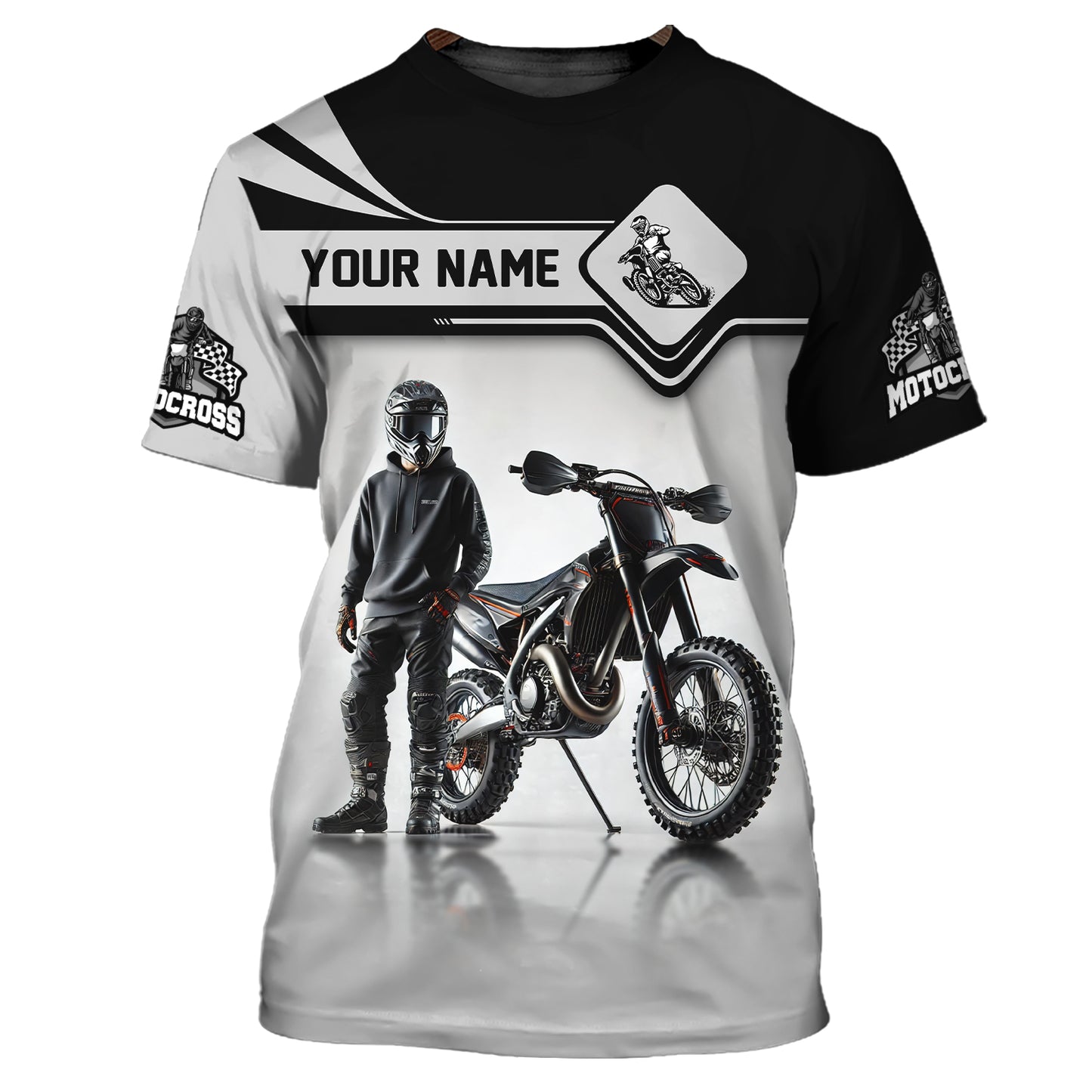 3D Full Print Motocross Zipper Hoodie Personalized Name Gift For Motocross Lovers