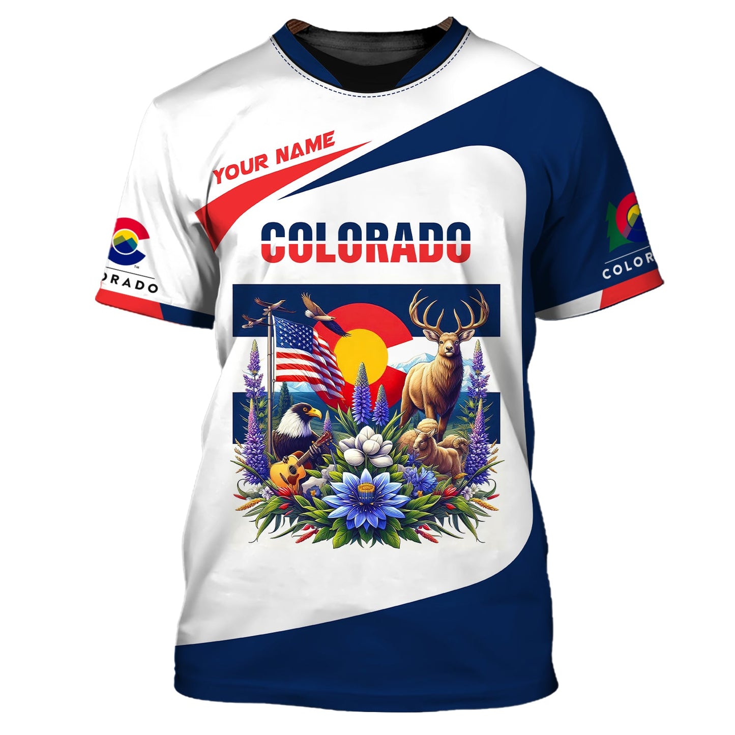 Sudadera con capucha y cremallera de Colorado con impresión completa en 3D, regalo con nombre personalizado para amantes de Colorado