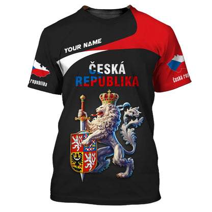 Sudadera con capucha y cremallera 3D con nombre personalizado de Ceska Republika, regalo personalizado para los amantes de la República Checa