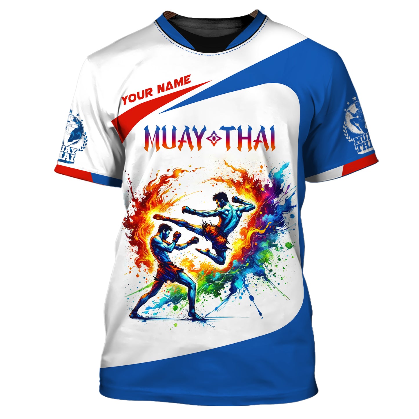 Sweat à capuche zippé avec nom personnalisé The Explosion Of Muay Thai Power Cadeau personnalisé avec nom pour les amateurs de Muay Thai