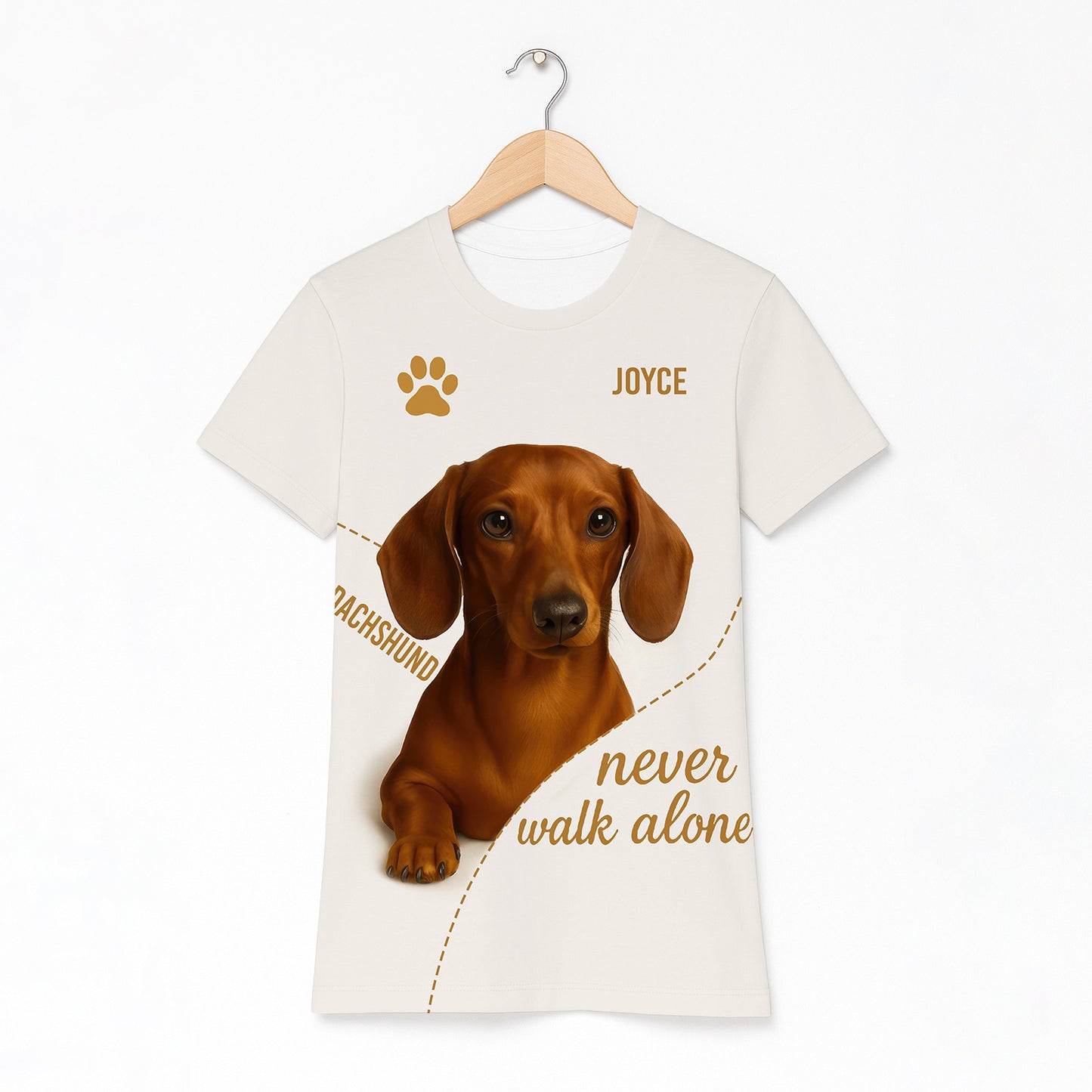 Personalized Dachshund Women V-Neck Shirt - Cute Dog Design with Custom Name