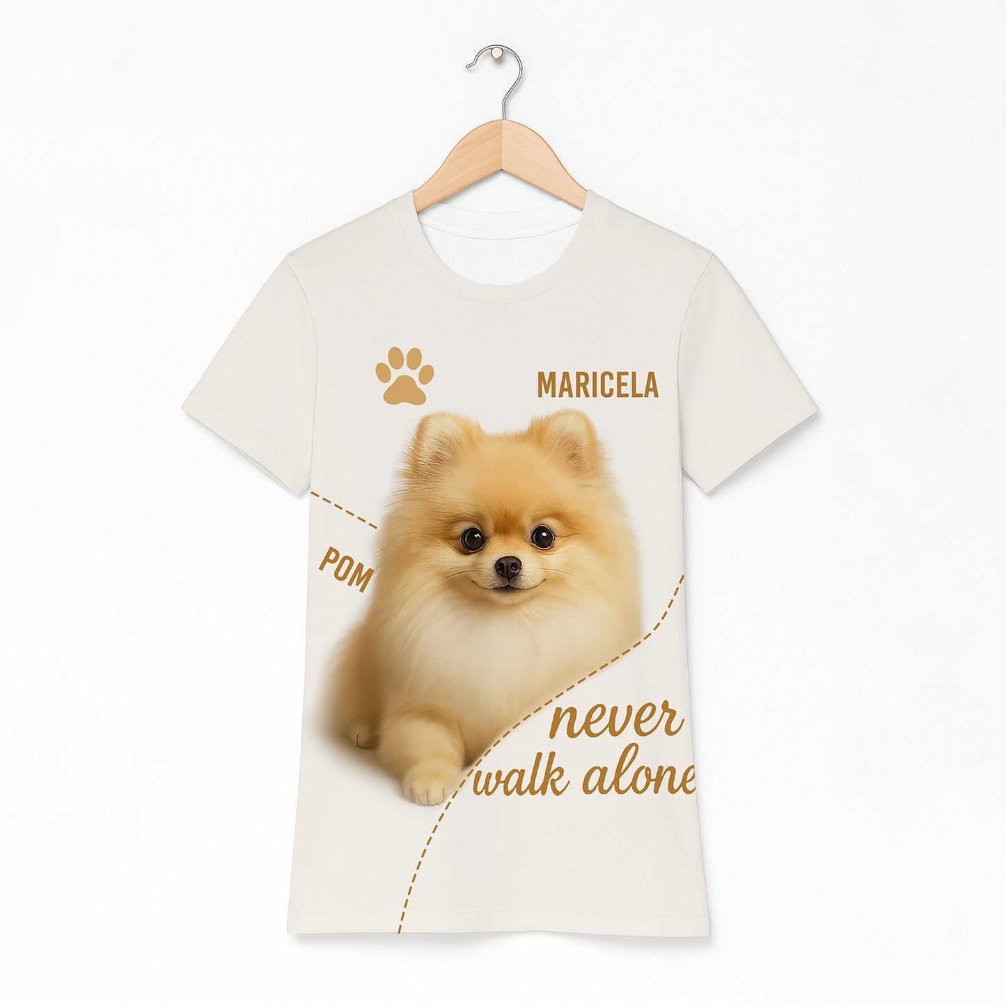 Personalized Pomeranian Women V-Neck Shirt - Cute Dog Design with Custom Name